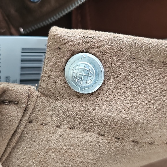 NWT Max Studio Utilatarian Zip/Button Closure Faux Suede Jacket Pockets XL Camel - Picture 7 of 14